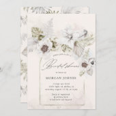 Wasserfarbenromantisches Brautparty mit Blumenmoti Einladung (Vorne/Hinten)