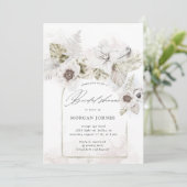 Wasserfarbenromantisches Brautparty mit Blumenmoti Einladung (Stehend Vorderseite)