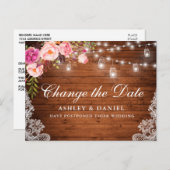 Wasserfarbenrosa Blumenholzgläser verändern das Da Postkarte (Vorne/Hinten)