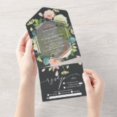 Wasserfarbenrosa Blumenzehen All In One Einladung (Abreißen)