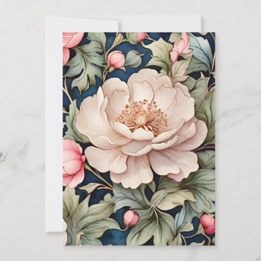 Wasserfarbenrosa Blumenzehen Save The Date (Rückseite)