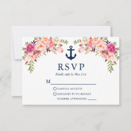 Wasserfarbenrosa Blütenklee RSVP Karte