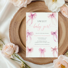 Wasserfarbenrosa Coquette verbeugt süßes Mädchen Einladung