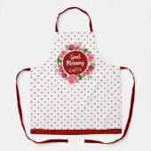 Wasserfarbenrosa Rose und Rotpfeife Kranzkreis Schürze (Vorderseite)