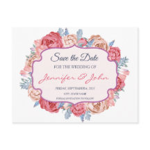 Wasserfarbenrosa Rosen Chic Wedding Save the Date