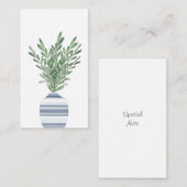 Wasserfarbenrosemary und Blauer Streifen Mitteilungskarte (Vorne/Hinten)