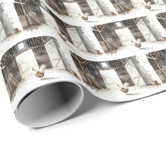 Wasserfarbenroster in einer Scheune Geschenkpapier (Rolleneckpunkt)