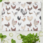 Wasserfarbenroster und Hühner Geschirrtuch (Gefaltet)