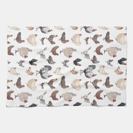 Wasserfarbenroster und Hühner Geschirrtuch (Horizontal)