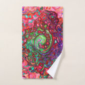 Wasserfarbenroter Groovy Abstrakt Retro Liquid Swi Badhandtuch Set (Handtuch)