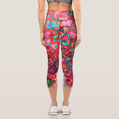 Wasserfarbenroter Groovy Abstrakt Retro Liquid Swi Capri Leggings (Rückseite)