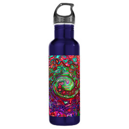 Wasserfarbenroter Groovy Abstrakt Retro Liquid Swi Edelstahlflasche