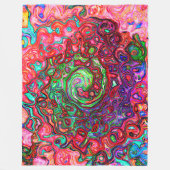 Wasserfarbenroter Groovy Abstrakt Retro Liquid Swi Fleecedecke (Vorderseite)