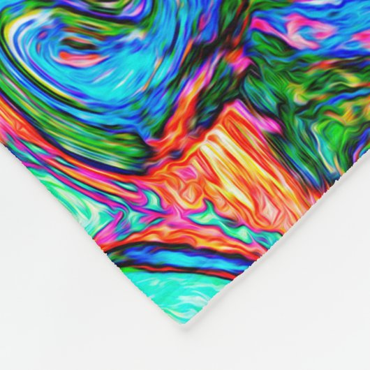 Wasserfarbenroter Groovy Abstrakt Retro Liquid Swi Fleecedecke (Ecke)