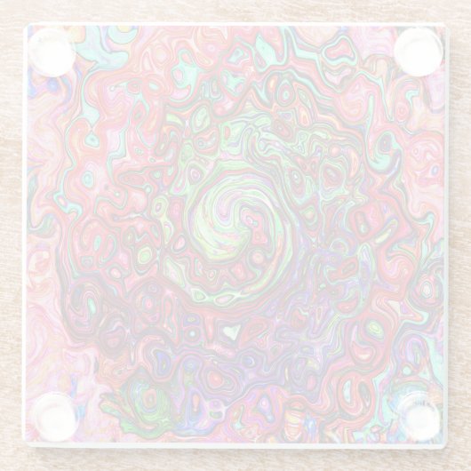 Wasserfarbenroter Groovy Abstrakt Retro Liquid Swi Glasuntersetzer (Rückseite)