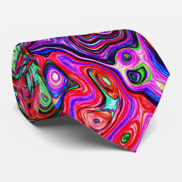 Wasserfarbenroter Groovy Abstrakt Retro Liquid Swi Krawatte