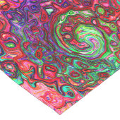 Wasserfarbenroter Groovy Abstrakt Retro Liquid Swi Kurzer Tischläufer (Ecke)