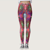 Wasserfarbenroter Groovy Abstrakt Retro Liquid Swi Leggings (Vorderseite)