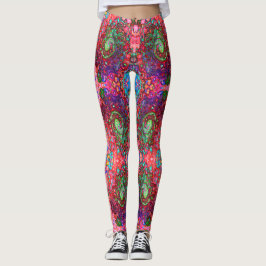 Wasserfarbenroter Groovy Abstrakt Retro Liquid Swi Leggings