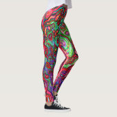 Wasserfarbenroter Groovy Abstrakt Retro Liquid Swi Leggings (Rechts)