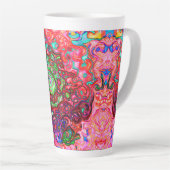 Wasserfarbenroter Groovy Abstrakt Retro Liquid Swi Milchtasse (Rechte Ecke)