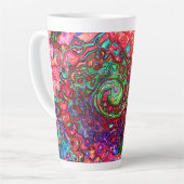 Wasserfarbenroter Groovy Abstrakt Retro Liquid Swi Milchtasse (Linke Ecke)