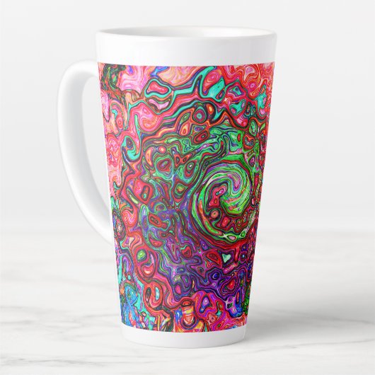Wasserfarbenroter Groovy Abstrakt Retro Liquid Swi Milchtasse (Linke Ecke)