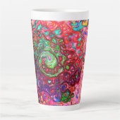 Wasserfarbenroter Groovy Abstrakt Retro Liquid Swi Milchtasse (Vorderseite)