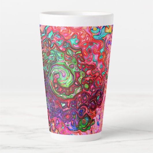 Wasserfarbenroter Groovy Abstrakt Retro Liquid Swi Milchtasse (Vorderseite)