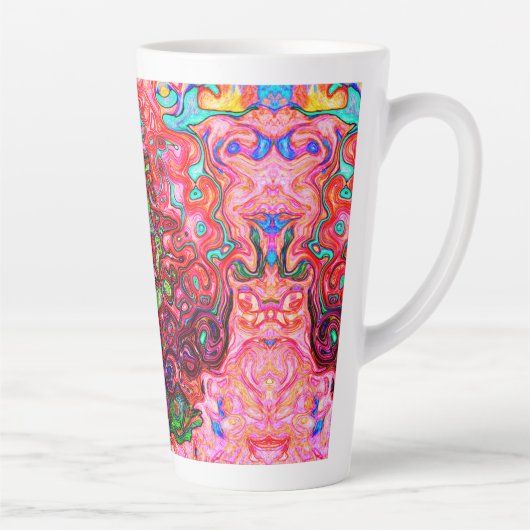 Wasserfarbenroter Groovy Abstrakt Retro Liquid Swi Milchtasse (Rechts)