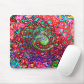 Wasserfarbenroter Groovy Abstrakt Retro Liquid Swi Mousepad (Mit Mouse)