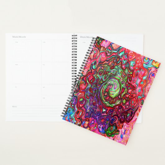 Wasserfarbenroter Groovy Abstrakt Retro Liquid Swi Planer (Anzeige)