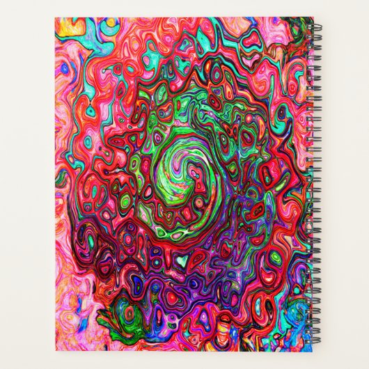 Wasserfarbenroter Groovy Abstrakt Retro Liquid Swi Planer (Rückseite)