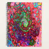 Wasserfarbenroter Groovy Abstrakt Retro Liquid Swi Planer (Vorderseite)