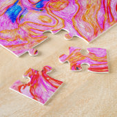 Wasserfarbenroter Groovy Abstrakt Retro Liquid Swi Puzzle (Seite)