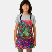 Wasserfarbenroter Groovy Abstrakt Retro Liquid Swi Schürze (Insitu)