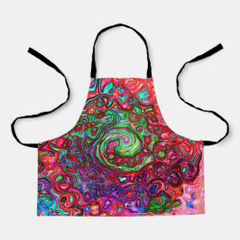 Wasserfarbenroter Groovy Abstrakt Retro Liquid Swi Schürze