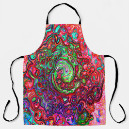 Wasserfarbenroter Groovy Abstrakt Retro Liquid Swi Schürze
