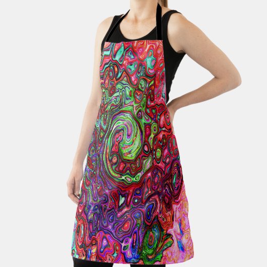 Wasserfarbenroter Groovy Abstrakt Retro Liquid Swi Schürze (InSitu)