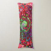 Wasserfarbenroter Groovy Abstrakt Retro Liquid Swi Seitenschläferkissen (Vorderseite Vertikal)