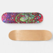 Wasserfarbenroter Groovy Abstrakt Retro Liquid Swi Skateboard (Horizontal)