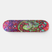 Wasserfarbenroter Groovy Abstrakt Retro Liquid Swi Skateboard (Horizontal)