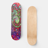 Wasserfarbenroter Groovy Abstrakt Retro Liquid Swi Skateboard (Vorderseite)