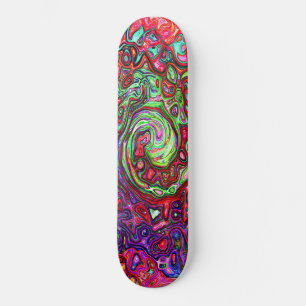 Wasserfarbenroter Groovy Abstrakt Retro Liquid Swi Skateboard