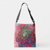 Wasserfarbenroter Groovy Abstrakt Retro Liquid Swi Tragetaschen Mit Langen Trägern (Rückseite)