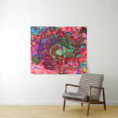 Wasserfarbenroter Groovy Abstrakt Retro Liquid Swi Wandteppich (Beispiel (Horizontal))