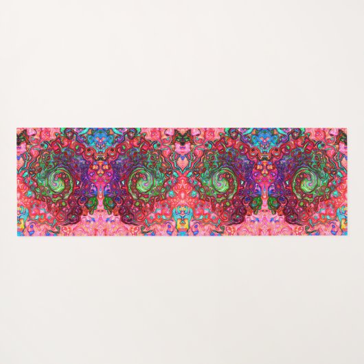 Wasserfarbenroter Groovy Abstrakt Retro Liquid Swi Yogamatte (Rückseite (Horizontal))