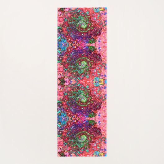 Wasserfarbenroter Groovy Abstrakt Retro Liquid Swi Yogamatte (Rückseite)