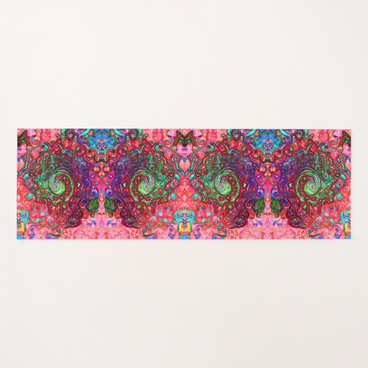 Wasserfarbenroter Groovy Abstrakt Retro Liquid Swi Yogamatte (Vorderseite (Horizontal))