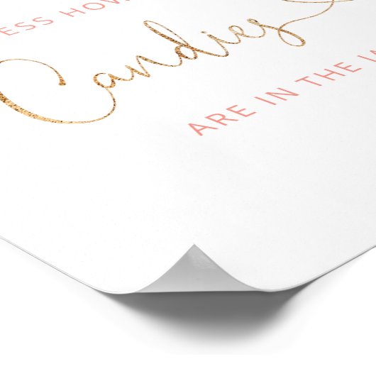 Wasserfarbenrötung erraten, wie viele Bonbons Poster (Ecke)